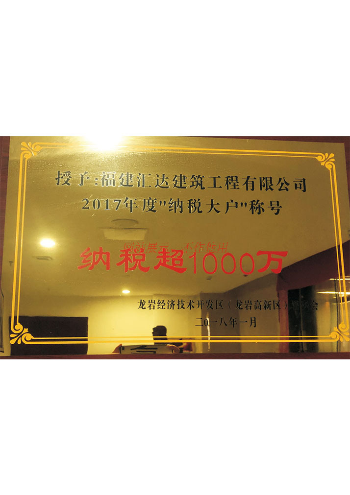 2017年度“纳税大户”称号
