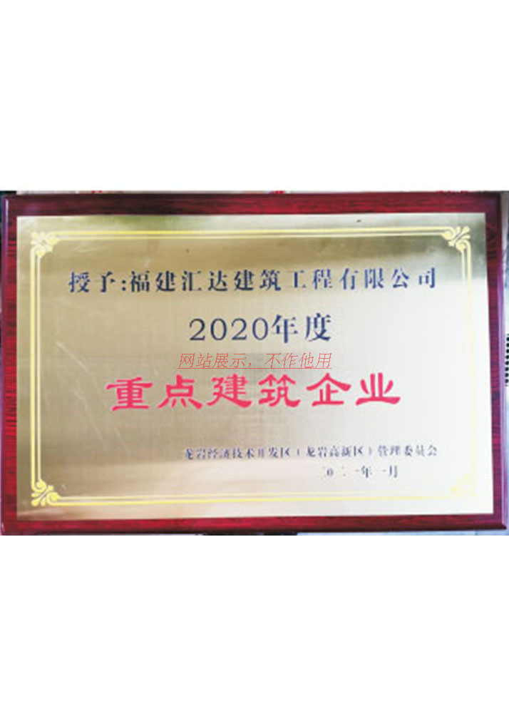 2020年度重点建筑企业 